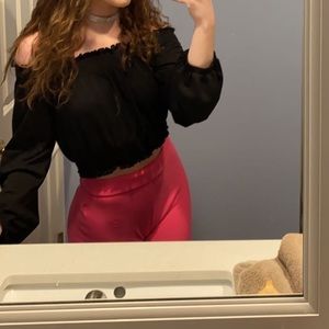 off the shoulder black top